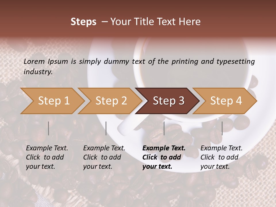 A Cup Of Coffee On A Saucer Surrounded By Coffee Beans PowerPoint Template