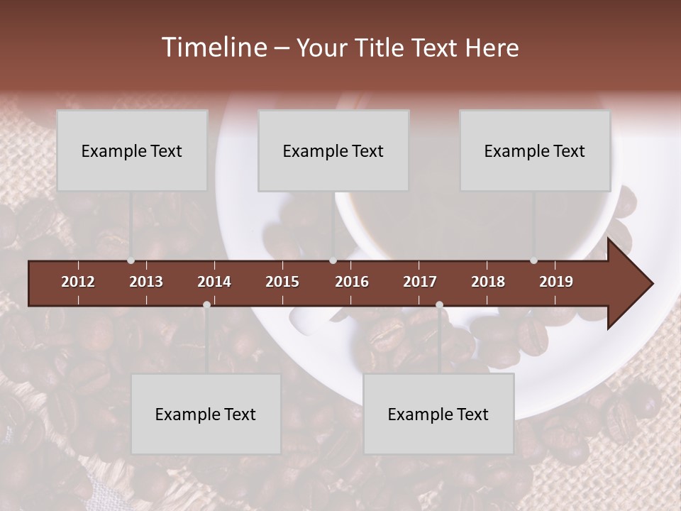 A Cup Of Coffee On A Saucer Surrounded By Coffee Beans PowerPoint Template