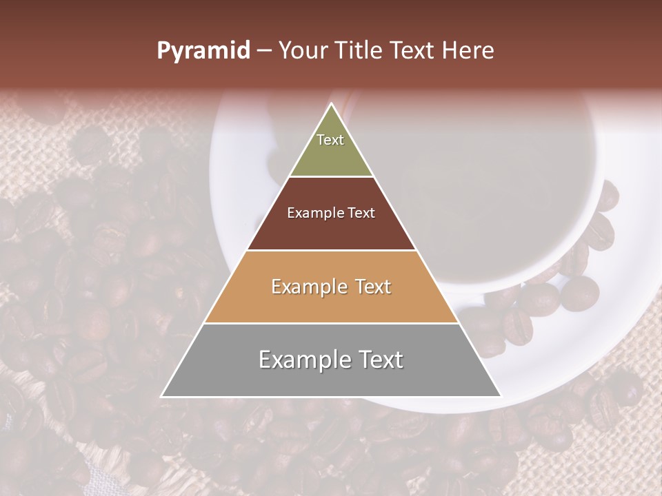 A Cup Of Coffee On A Saucer Surrounded By Coffee Beans PowerPoint Template