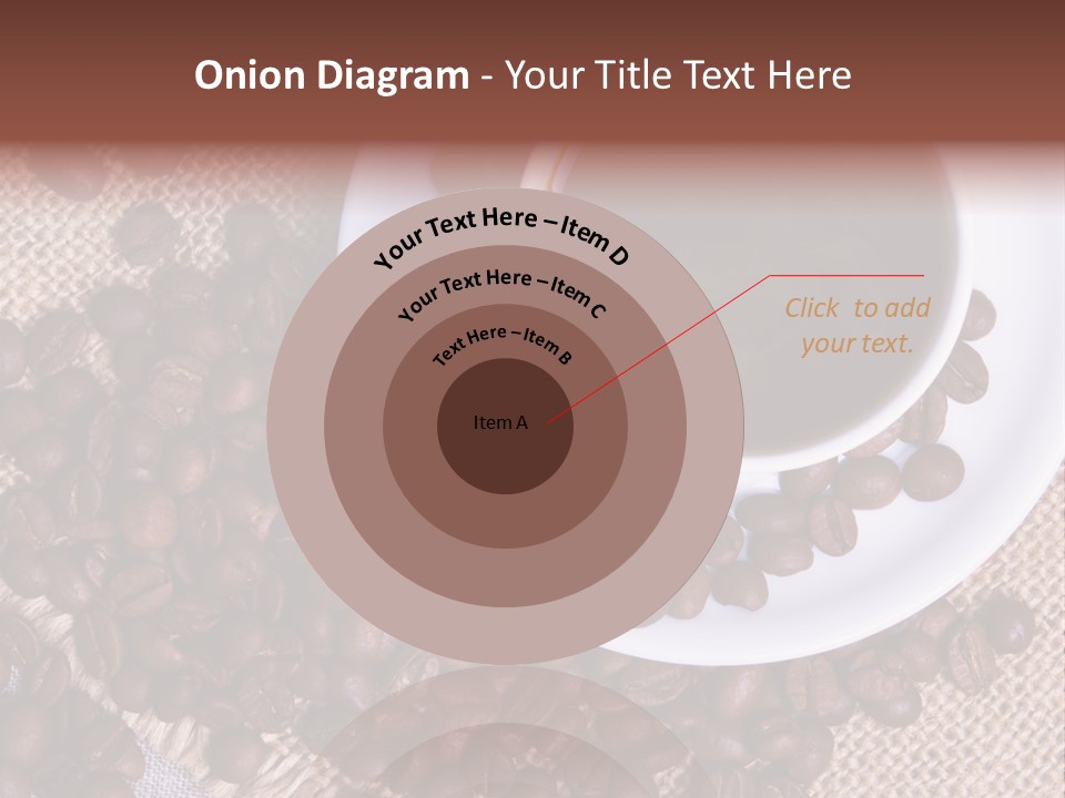 A Cup Of Coffee On A Saucer Surrounded By Coffee Beans PowerPoint Template