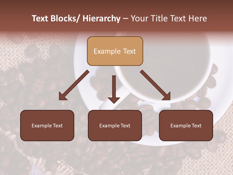 A Cup Of Coffee On A Saucer Surrounded By Coffee Beans PowerPoint Template