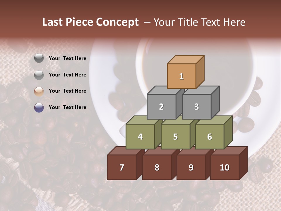 A Cup Of Coffee On A Saucer Surrounded By Coffee Beans PowerPoint Template
