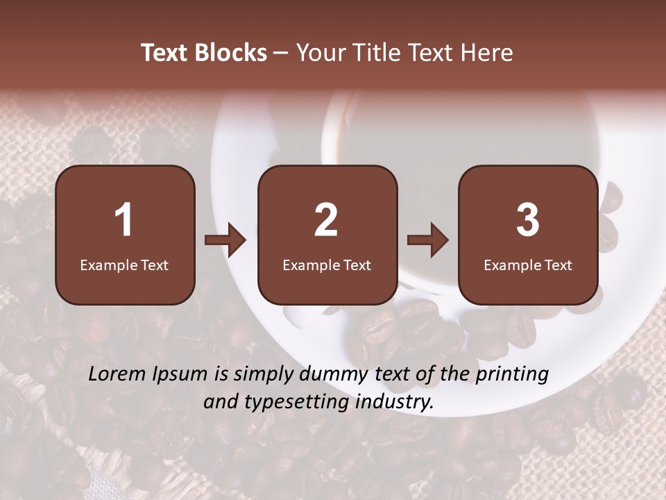 A Cup Of Coffee On A Saucer Surrounded By Coffee Beans PowerPoint Template