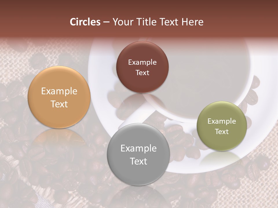 A Cup Of Coffee On A Saucer Surrounded By Coffee Beans PowerPoint Template
