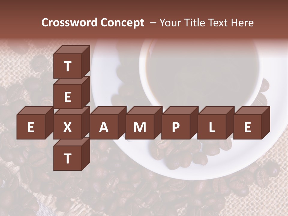A Cup Of Coffee On A Saucer Surrounded By Coffee Beans PowerPoint Template