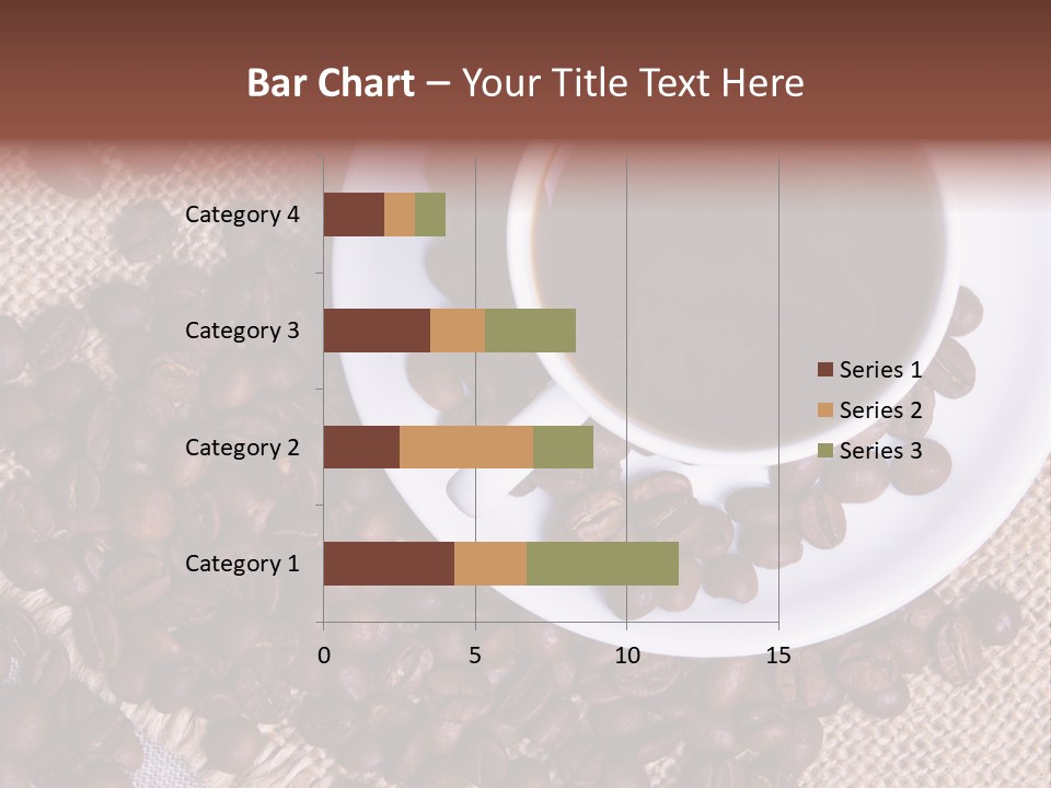 A Cup Of Coffee On A Saucer Surrounded By Coffee Beans PowerPoint Template