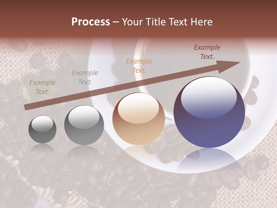 A Cup Of Coffee On A Saucer Surrounded By Coffee Beans PowerPoint Template
