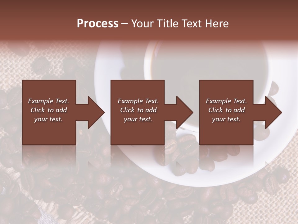 A Cup Of Coffee On A Saucer Surrounded By Coffee Beans PowerPoint Template