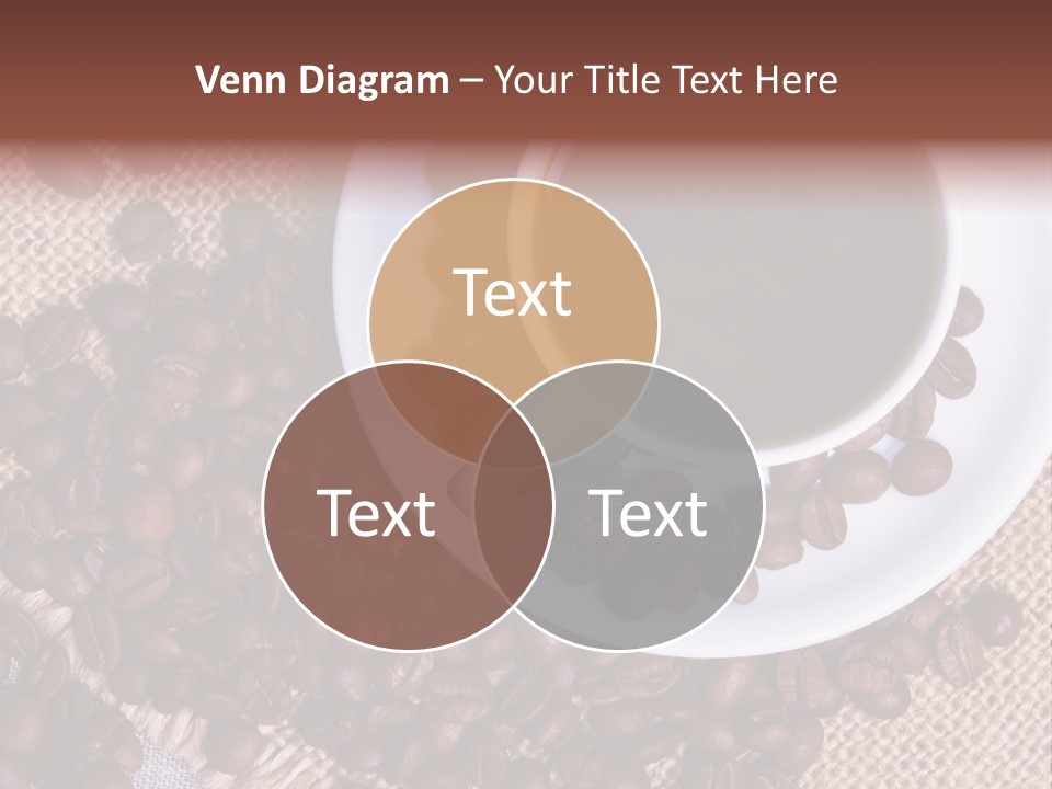 A Cup Of Coffee On A Saucer Surrounded By Coffee Beans PowerPoint Template