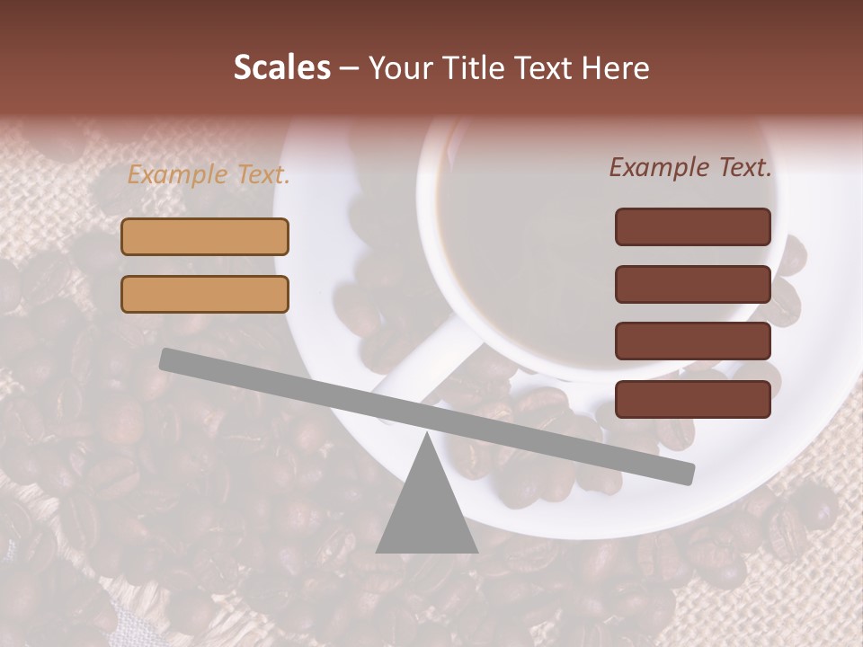 A Cup Of Coffee On A Saucer Surrounded By Coffee Beans PowerPoint Template