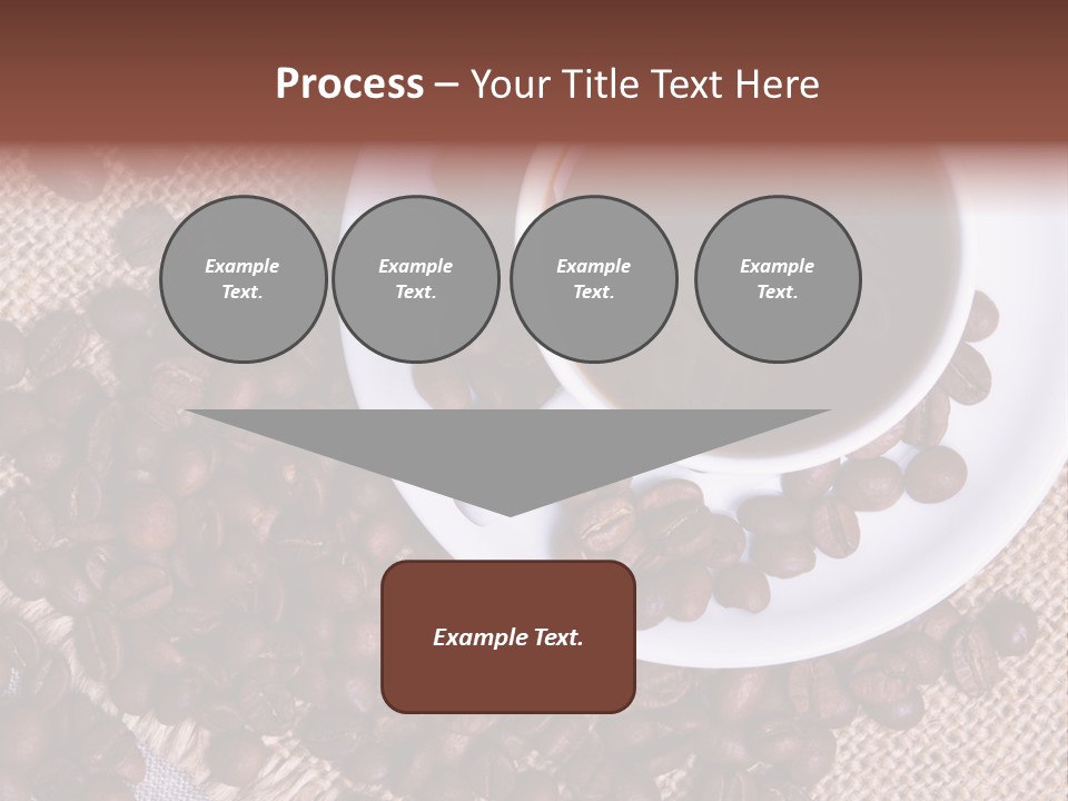 A Cup Of Coffee On A Saucer Surrounded By Coffee Beans PowerPoint Template