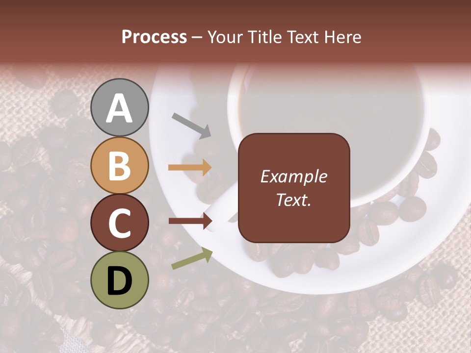 A Cup Of Coffee On A Saucer Surrounded By Coffee Beans PowerPoint Template