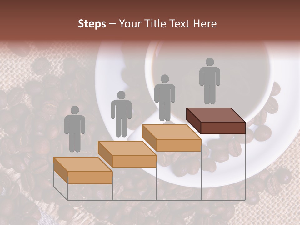 A Cup Of Coffee On A Saucer Surrounded By Coffee Beans PowerPoint Template