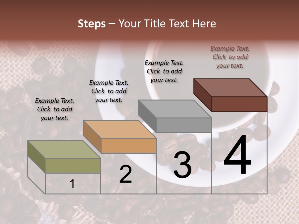 A Cup Of Coffee On A Saucer Surrounded By Coffee Beans PowerPoint Template