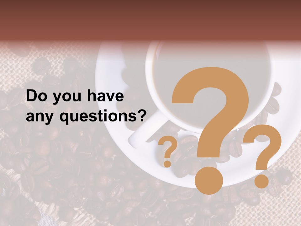 A Cup Of Coffee On A Saucer Surrounded By Coffee Beans PowerPoint Template