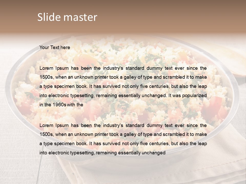 A Dish Of Rice With Tomatoes And Parsley PowerPoint Template