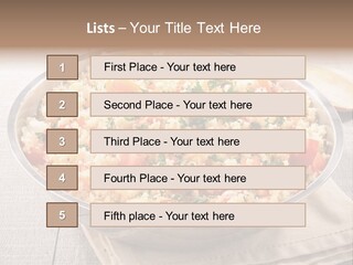 A Dish Of Rice With Tomatoes And Parsley PowerPoint Template