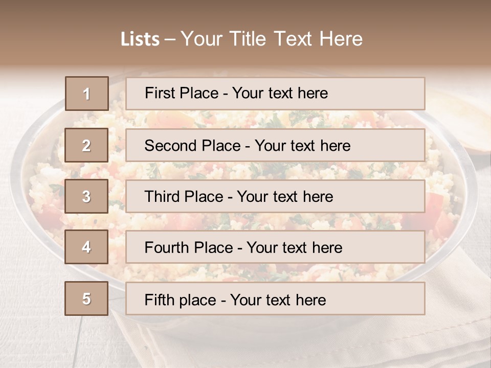 A Dish Of Rice With Tomatoes And Parsley PowerPoint Template