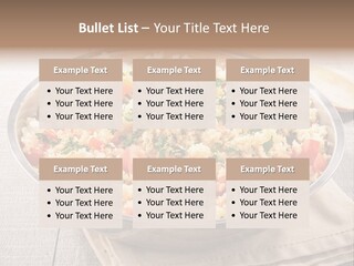 A Dish Of Rice With Tomatoes And Parsley PowerPoint Template