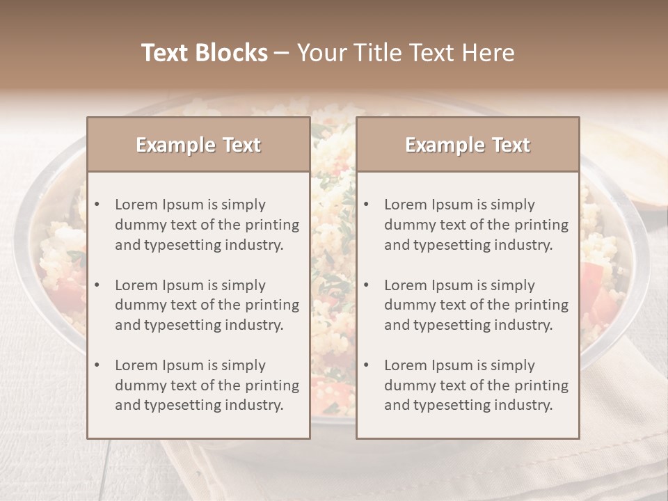 A Dish Of Rice With Tomatoes And Parsley PowerPoint Template
