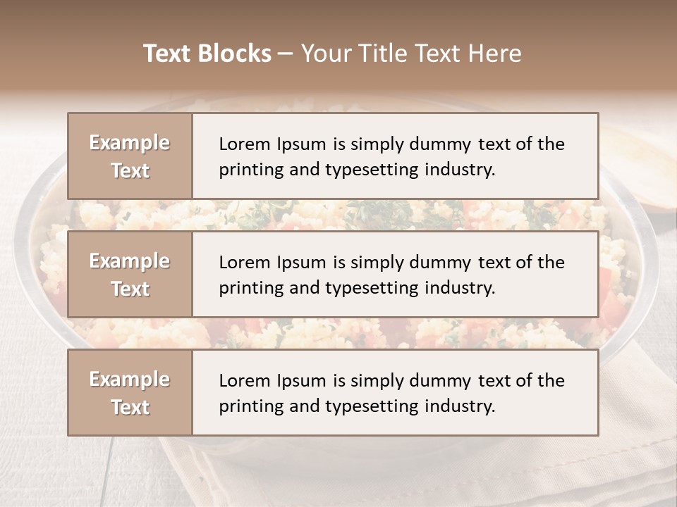 A Dish Of Rice With Tomatoes And Parsley PowerPoint Template