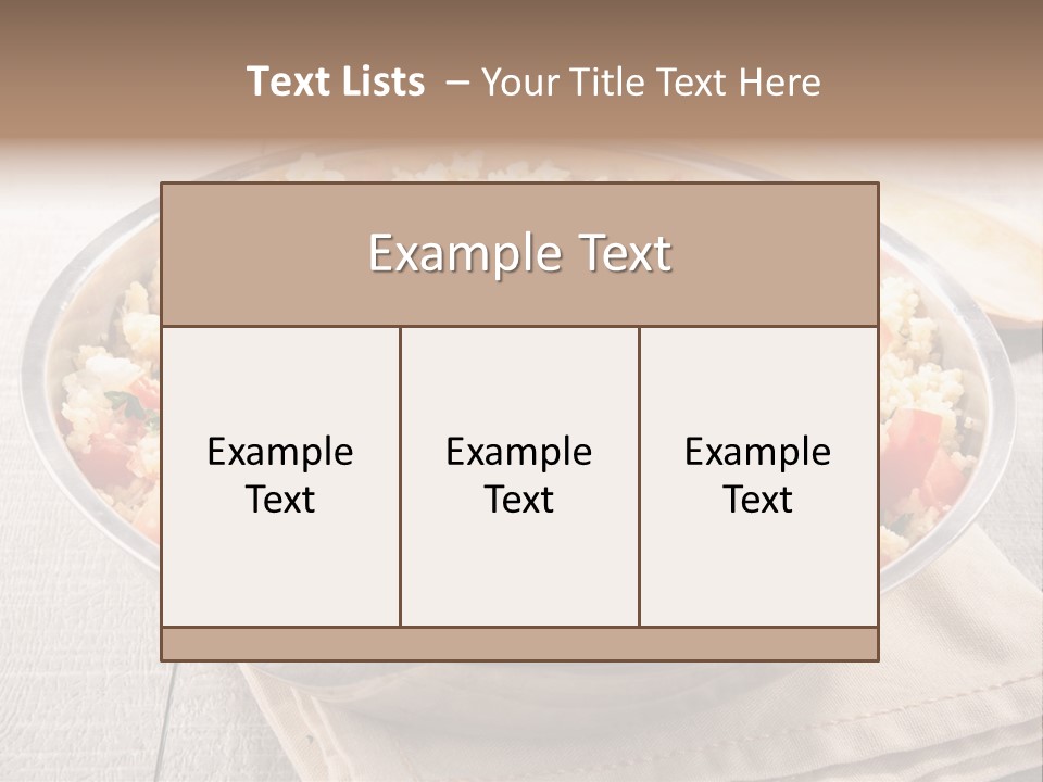 A Dish Of Rice With Tomatoes And Parsley PowerPoint Template