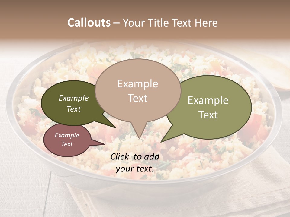 A Dish Of Rice With Tomatoes And Parsley PowerPoint Template