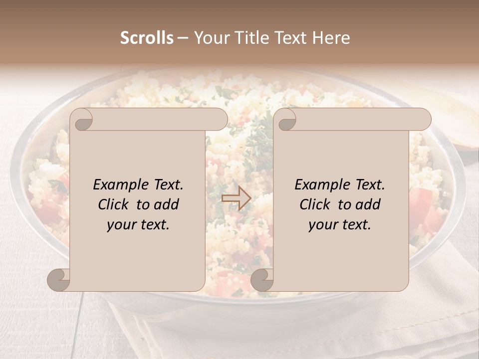 A Dish Of Rice With Tomatoes And Parsley PowerPoint Template