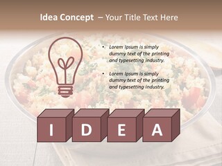 A Dish Of Rice With Tomatoes And Parsley PowerPoint Template