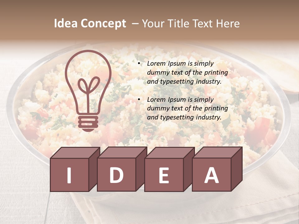 A Dish Of Rice With Tomatoes And Parsley PowerPoint Template