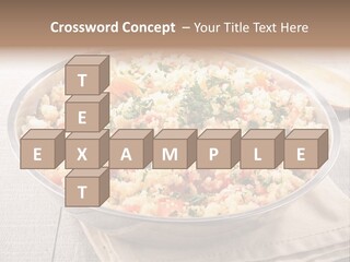 A Dish Of Rice With Tomatoes And Parsley PowerPoint Template