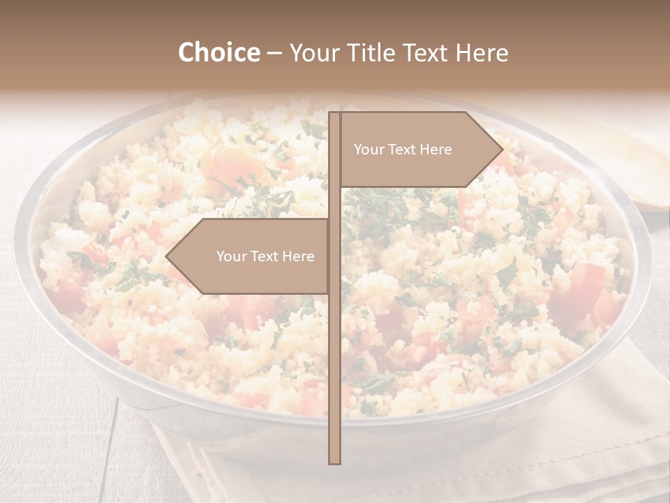 A Dish Of Rice With Tomatoes And Parsley PowerPoint Template