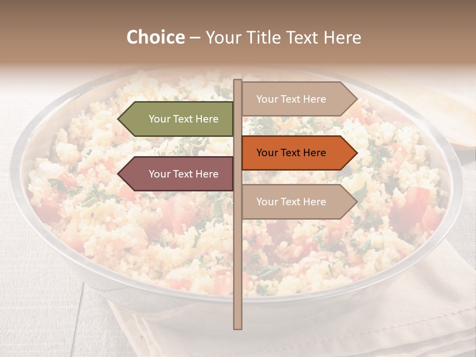 A Dish Of Rice With Tomatoes And Parsley PowerPoint Template