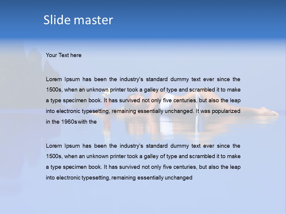 A Woman In A Bikini Laying On The Water PowerPoint Template