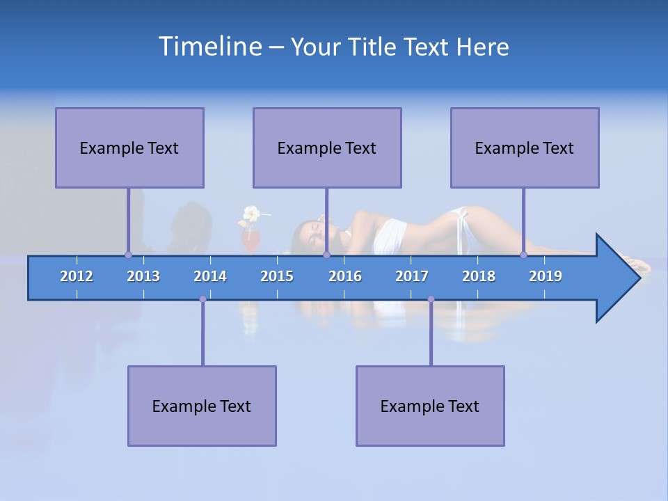 A Woman In A Bikini Laying On The Water PowerPoint Template