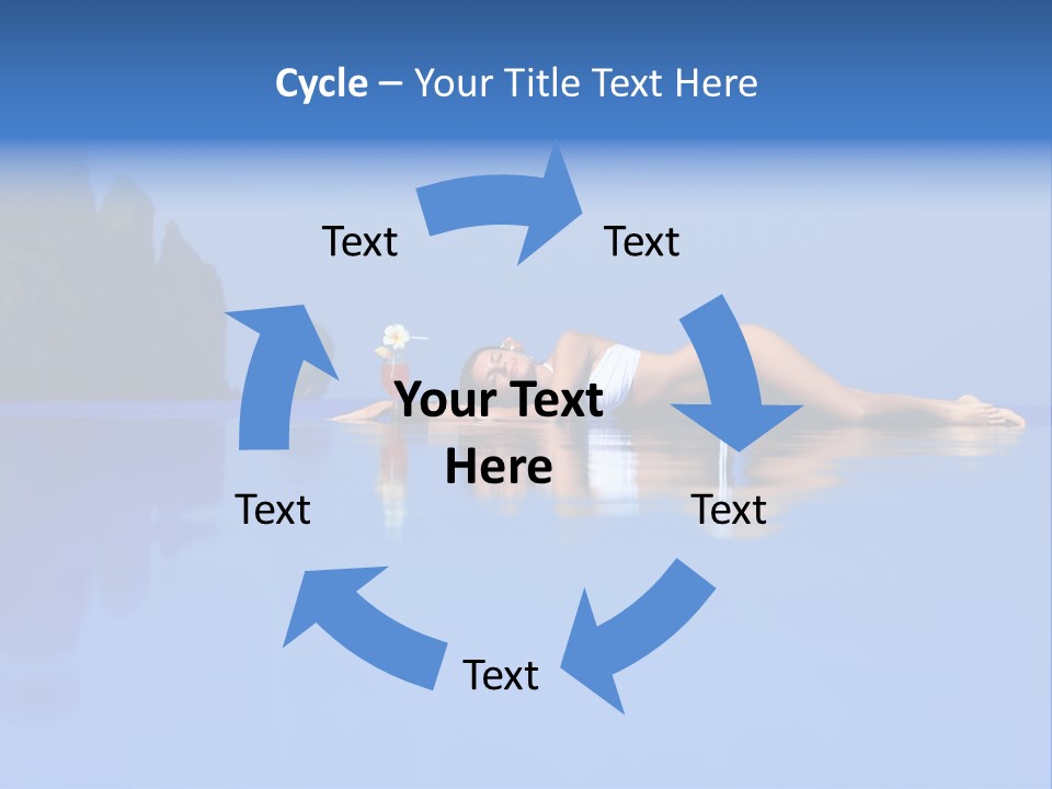 A Woman In A Bikini Laying On The Water PowerPoint Template