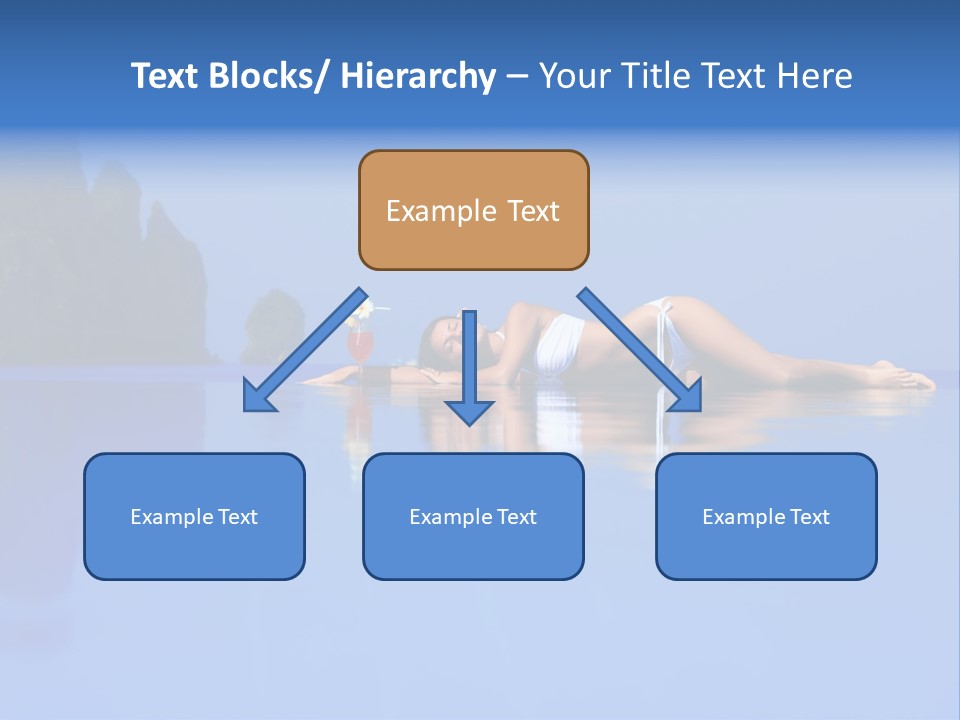 A Woman In A Bikini Laying On The Water PowerPoint Template