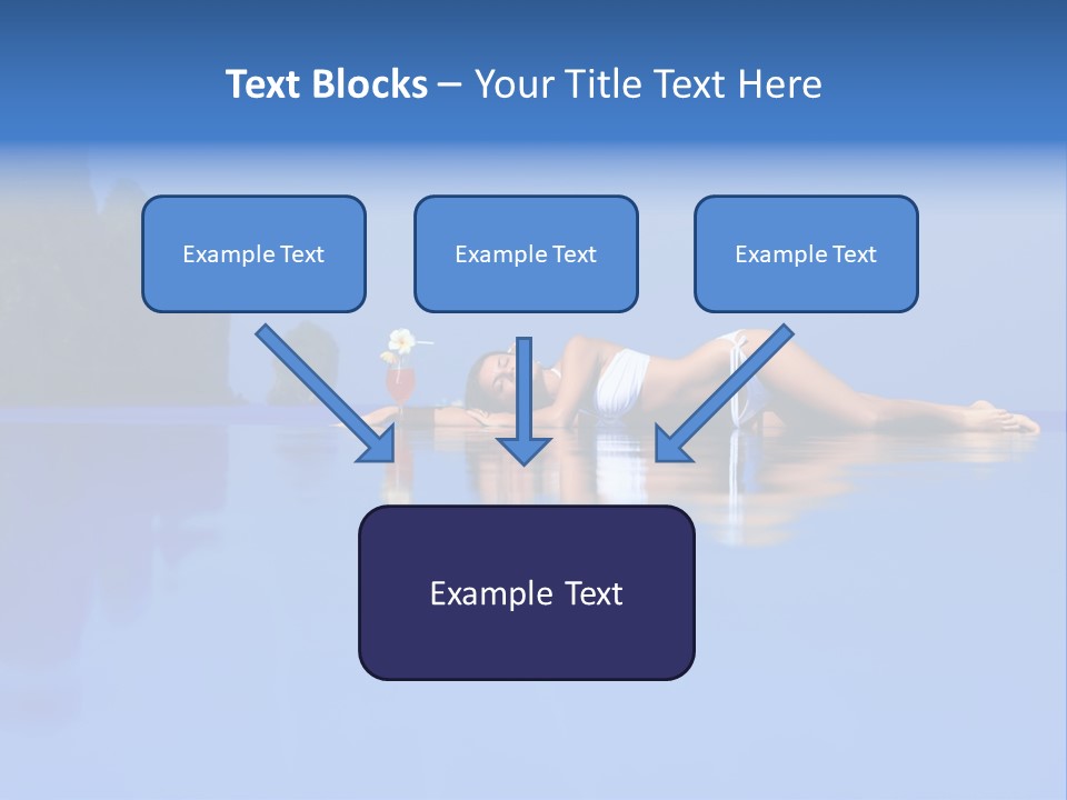 A Woman In A Bikini Laying On The Water PowerPoint Template