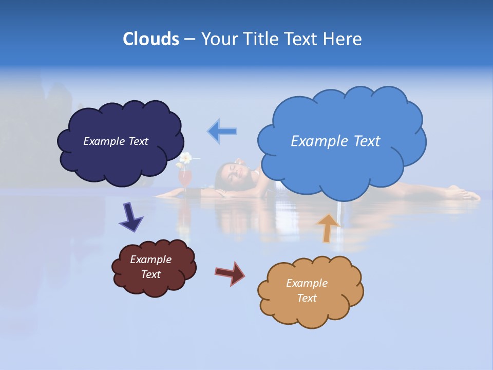 A Woman In A Bikini Laying On The Water PowerPoint Template