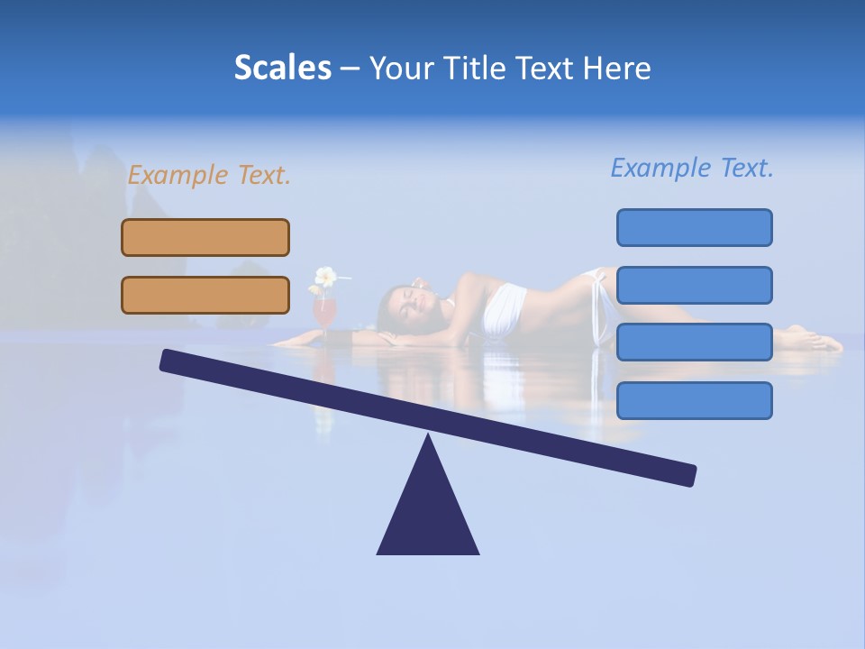 A Woman In A Bikini Laying On The Water PowerPoint Template