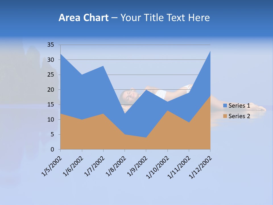 A Woman In A Bikini Laying On The Water PowerPoint Template