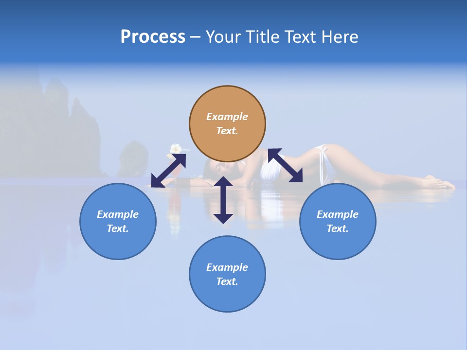 A Woman In A Bikini Laying On The Water PowerPoint Template