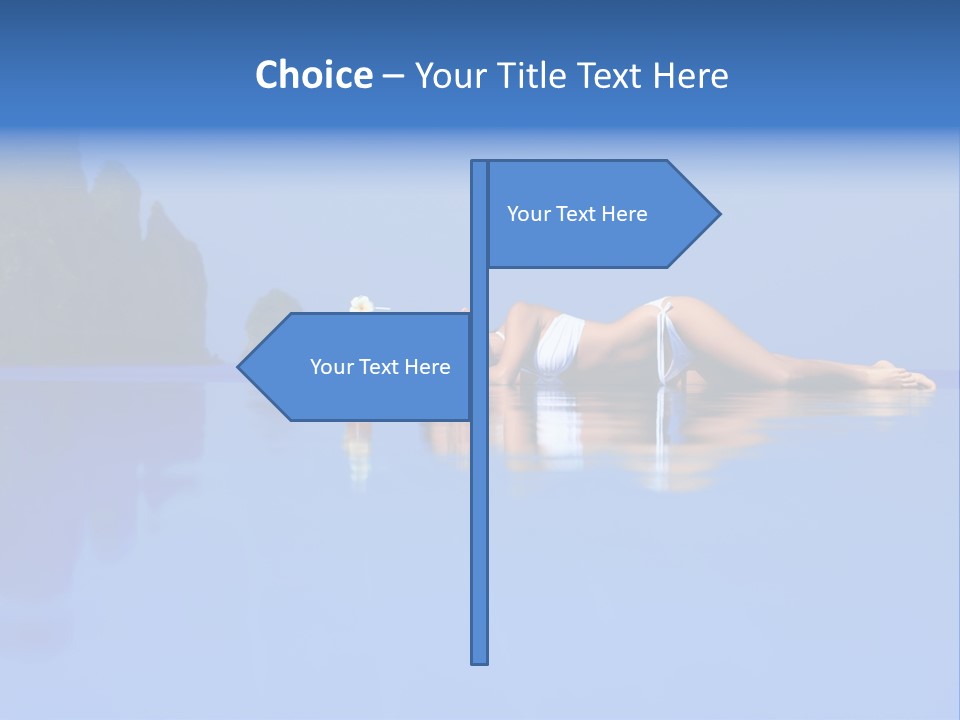 A Woman In A Bikini Laying On The Water PowerPoint Template