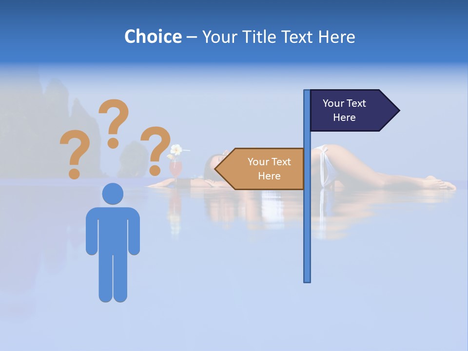 A Woman In A Bikini Laying On The Water PowerPoint Template