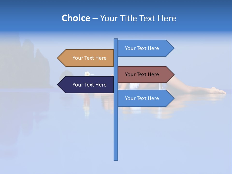 A Woman In A Bikini Laying On The Water PowerPoint Template