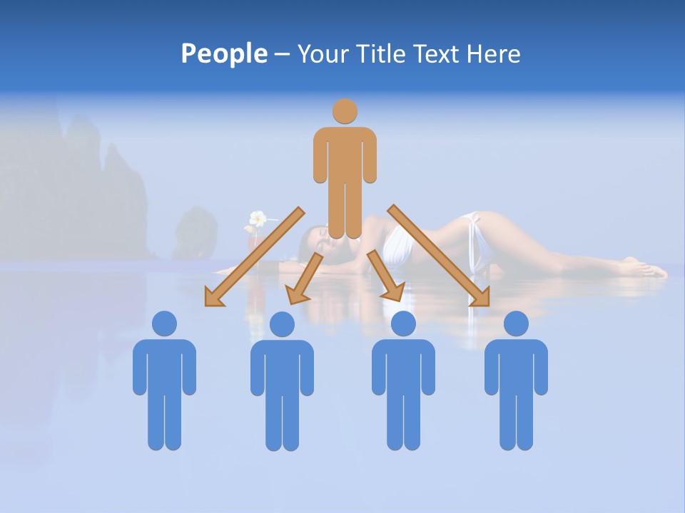 A Woman In A Bikini Laying On The Water PowerPoint Template