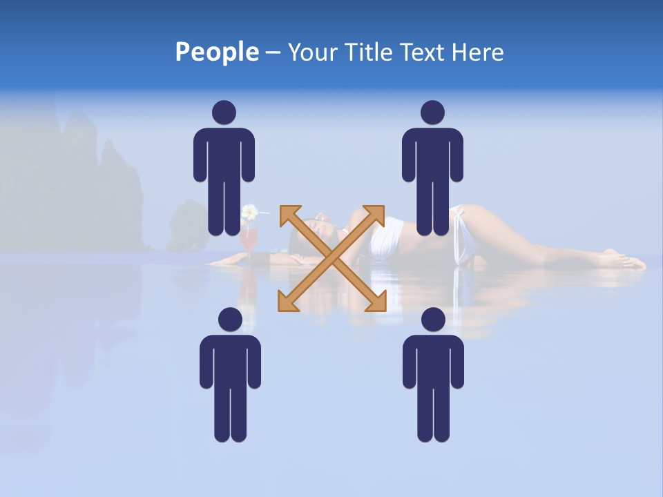 A Woman In A Bikini Laying On The Water PowerPoint Template