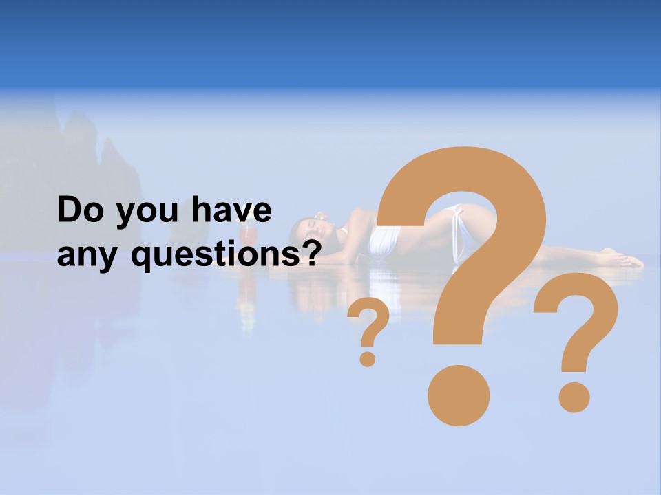 A Woman In A Bikini Laying On The Water PowerPoint Template