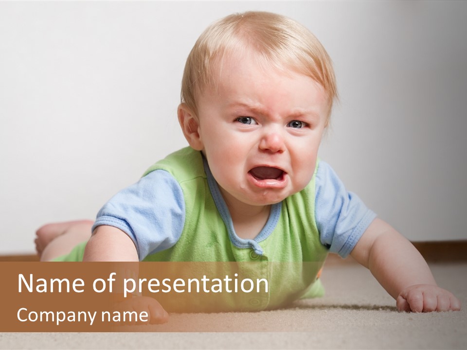 Crying Child Adorable PowerPoint Template