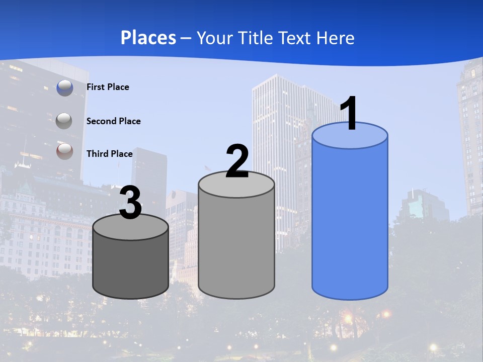 A City Skyline With Skyscrapers In The Background PowerPoint Template